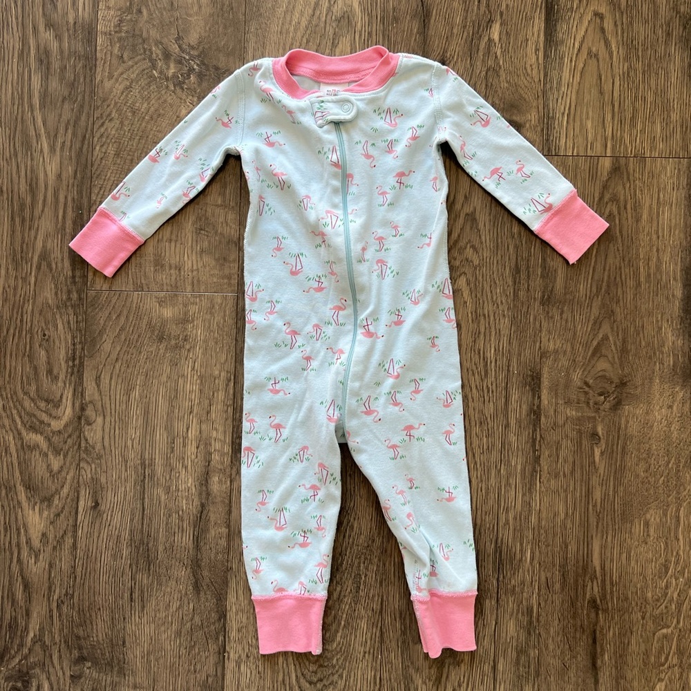 Hanna Andersson Flamingo Pajama Onesie - Size 12-18 Months